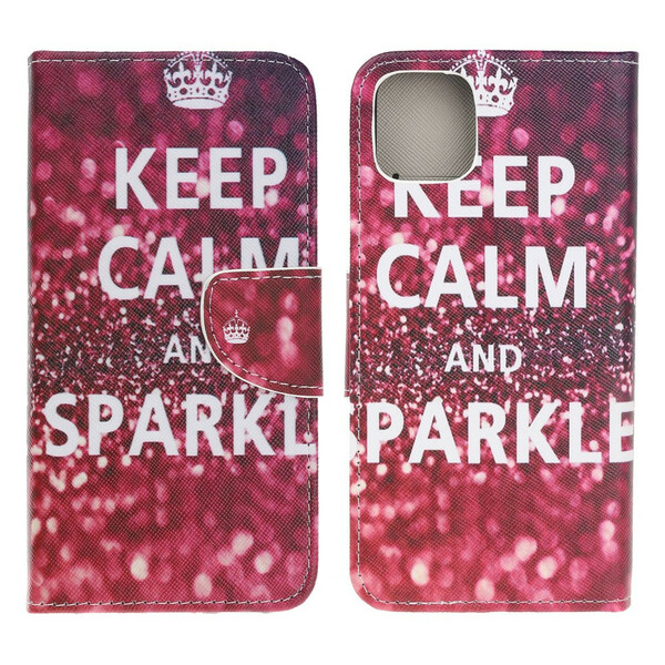 Kotelo iPhone 13 Mini Keep Calm ja Sparkle