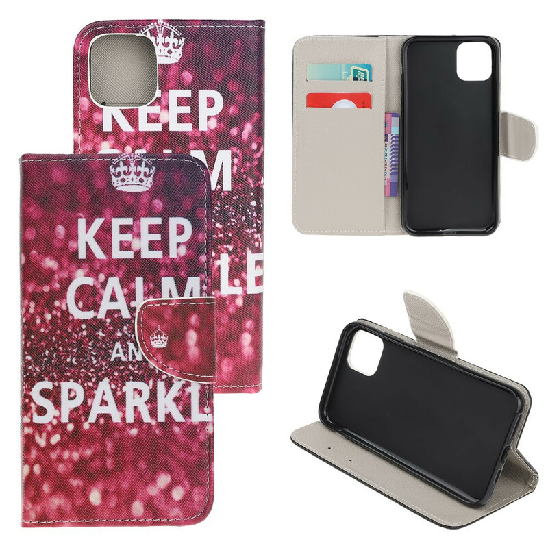 Kotelo iPhone 13 Mini Keep Calm ja Sparkle