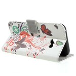 Samsung Galaxy A3 2017 Kotelo Perhoset ja kukat