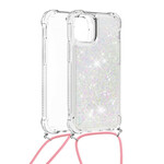 iPhone 13 Mini Glitter kotelo, jossa on kiinnityslenkki