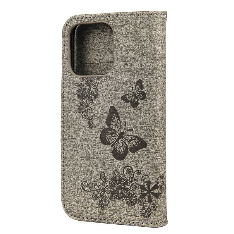 Kotelo iPhone 13 Mini Splendid perhoset hihnalla