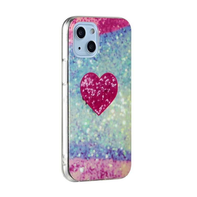 iPhone 13 Mini Marble Glitter kotelo