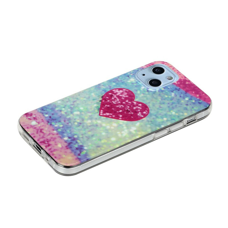 iPhone 13 Mini Marble Glitter kotelo