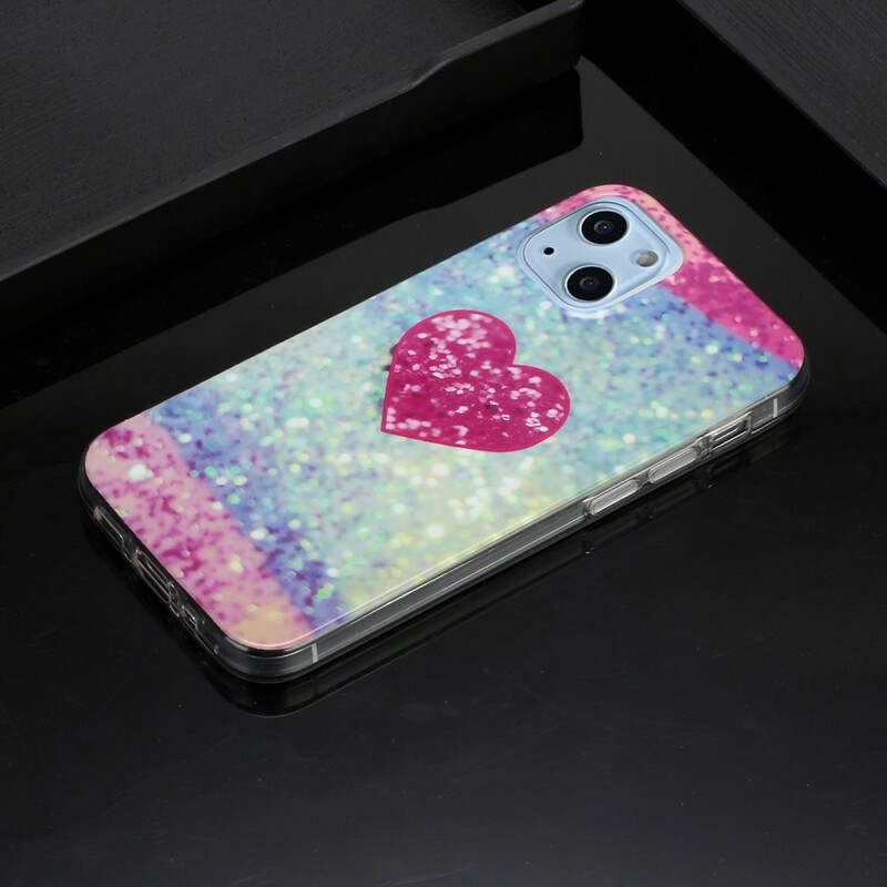 iPhone 13 Mini Marble Glitter kotelo