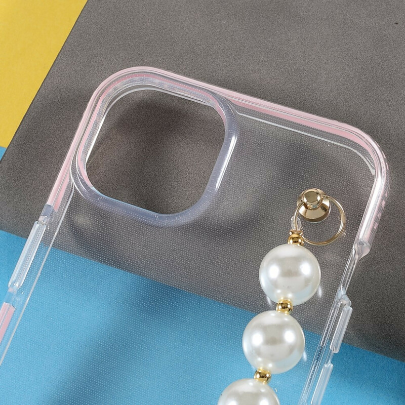 Kotelo iPhone 13 Mini silikoni rannekoru helmiä