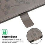 Kotelo iPhone 13 Mini Perhoset ja kukat, joissa on kaulanauha