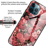 iPhone 13 Pro kova suojalasi Vaaleanpunaiset kukat