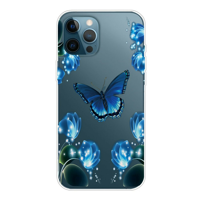 iPhone 13 Pro Max Kotelo Sininen Perhoset