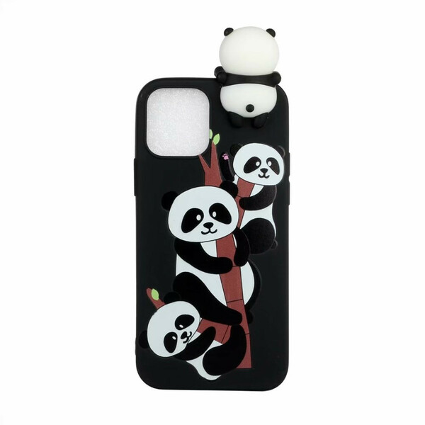 Kotelo iPhone 13 Pro Max 3D Pandat bambu päällä