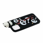 Kotelo iPhone 13 Pro Max 3D Pandat bambu päällä
