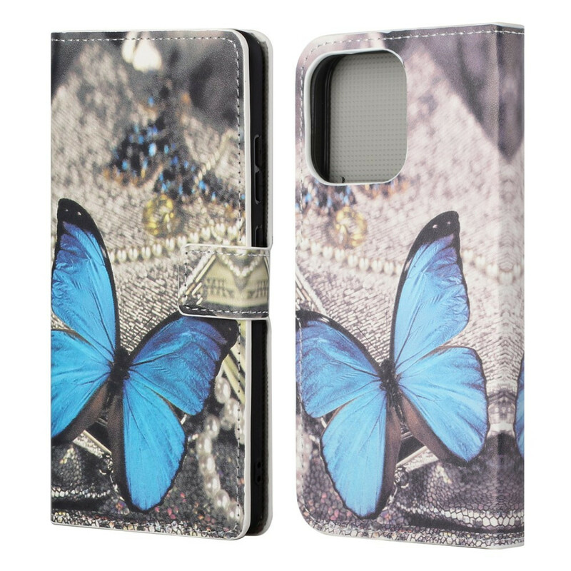 Kotelo iPhone 13 Pro Butterfly Blue