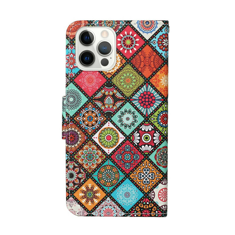 iPhone 13 Pro Patchwork Mandalas Kotelo hihnalla