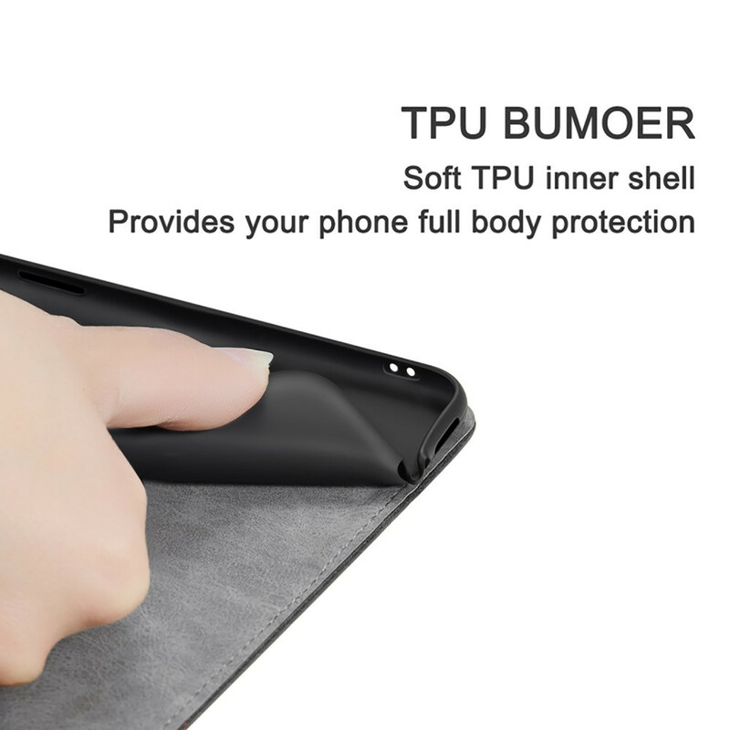 Flip Cover iPhone 13 Pro kaksivärinen nahkaefekti