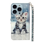 Kotelo iPhone 13 Pro Max Kitten Light Spots ja hihna