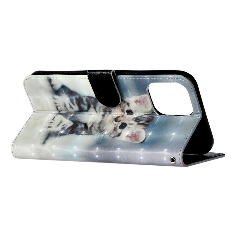 Kotelo iPhone 13 Pro Max Kitten Light Spots ja hihna