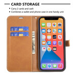 iPhone 13 Pro Kangas- ja nahkatehosteinen hihnakotelo