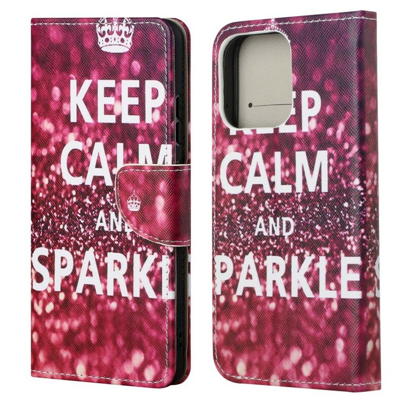 Kotelo iPhone 13:lle Keep Calm and Sparkle (Pysy rauhallisena ja säihkyä)