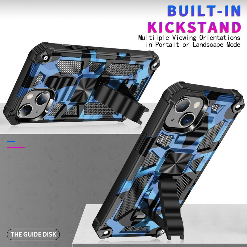 iPhone 13 Pro Max Camouflage Case Irrotettava jalusta