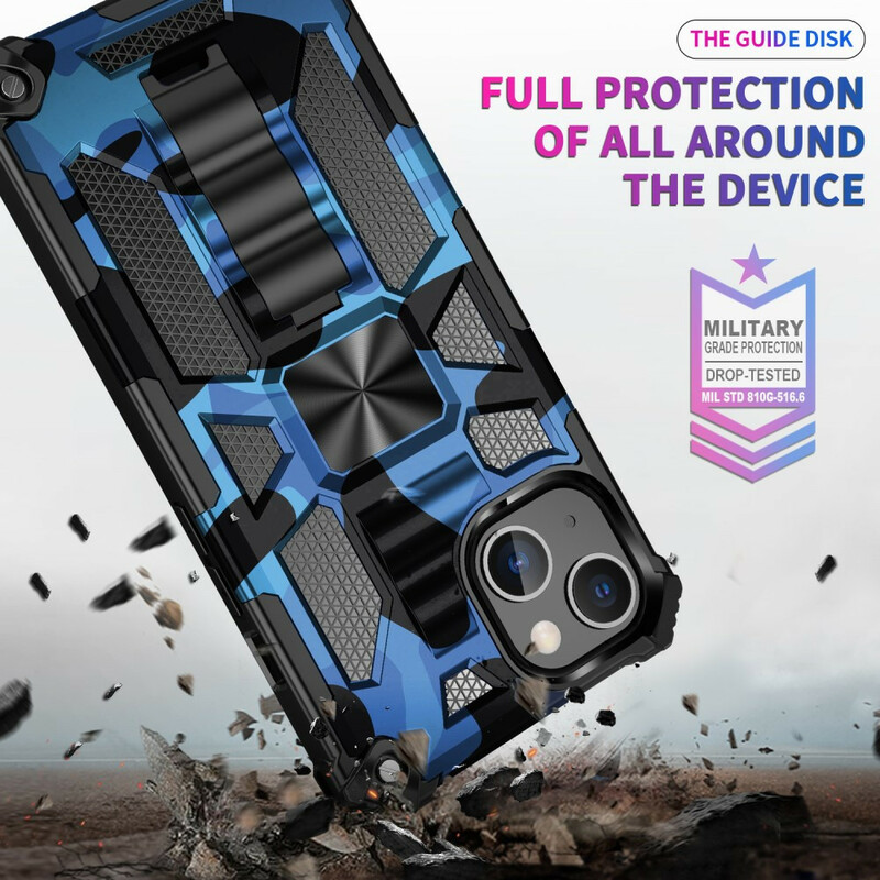 iPhone 13 Pro Max Camouflage Case Irrotettava jalusta