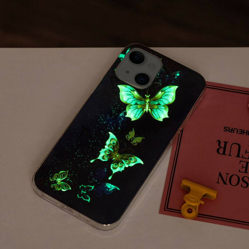 iPhone 13 Series Perhoset Fluoresoiva kotelo