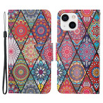 iPhone 13 Patchwork kotelo hihnalla