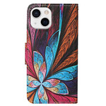 IPhone Case 13 värillinen lehdet hihnalla