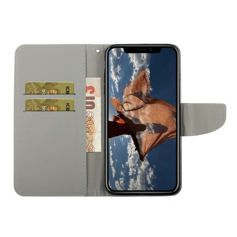 iPhone 13 Pöllö Perhe kotelo, jossa kaulanauha