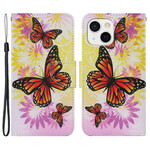 Kotelo iPhone 13 perhoset ja kesäkukat
