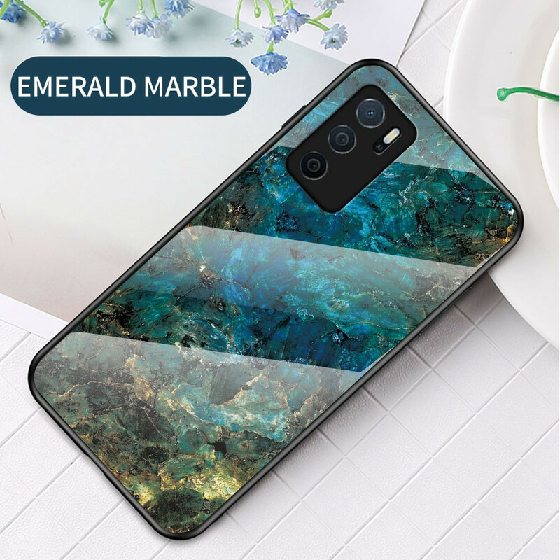 Oppo A16 / A16s Marble Colors karkaistu lasi asia