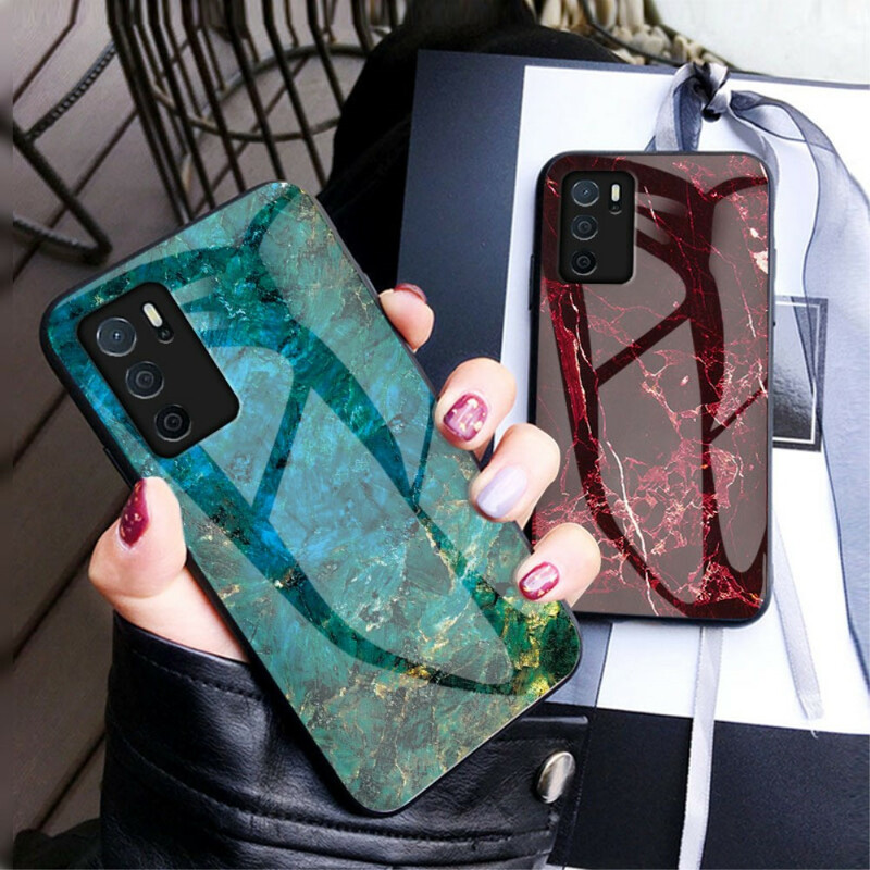 Oppo A16 / A16s Marble Colors karkaistu lasi asia