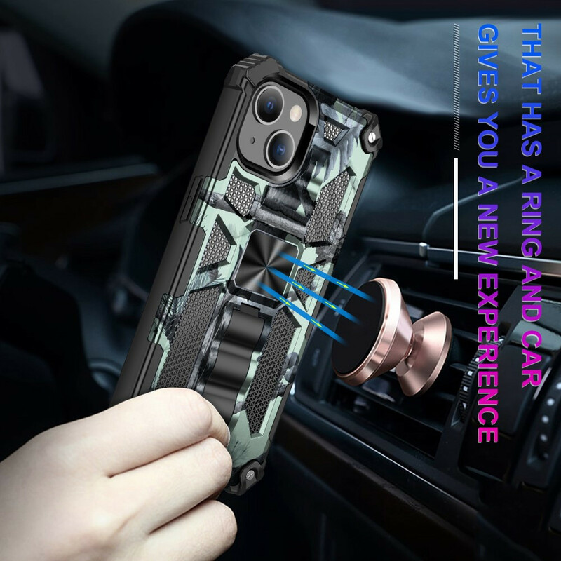 iPhone 13 Camouflage Case Irrotettava jalusta