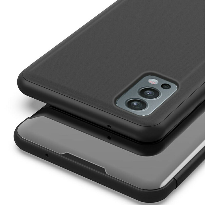Näytä kansi OnePlus Nord 2 5G peili ja keinonahkainen nahka