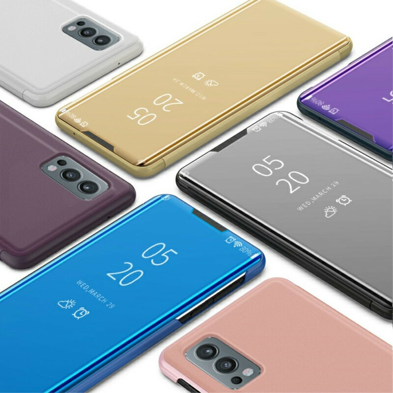 Näytä kansi OnePlus Nord 2 5G peili ja keinonahkainen nahka