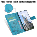 Kotelo iPhone 13 Perhoset ja kukat, jossa on kaulanauha