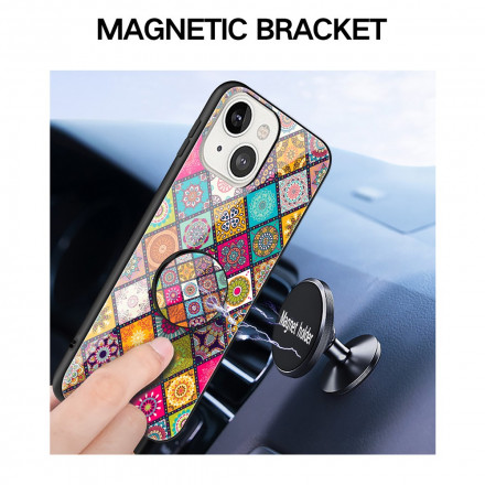 iPhone 13 magneettinen Patchwork-kotelo