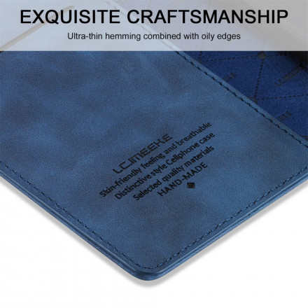 Flip Cover iPhone 13 LC.IMEEKE Nahkaefekti