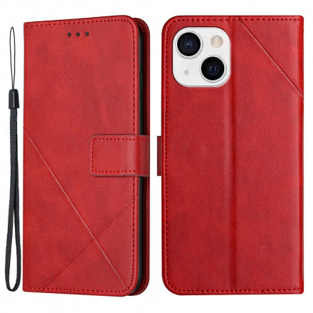 iPhone 13 nahkainen geometrinen hihna kotelo