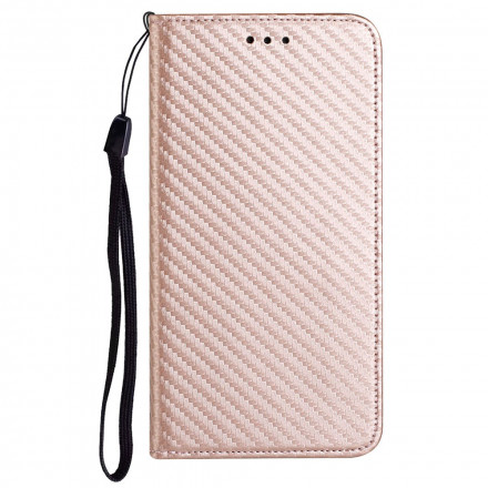 Flip Cover iPhone 13 Hiilikuitu ja hihna