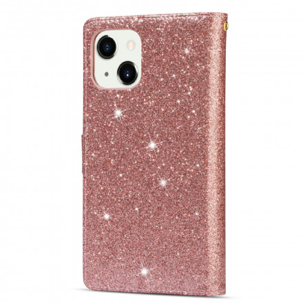 Kotelo iPhone 13 Glitter lompakko vetoketju