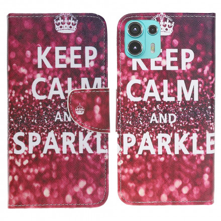 Kotelo Motorola Edge 20 Lite Keep Calm and Sparkle (Pysy rauhallisena ja loista)