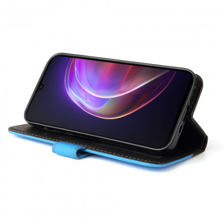 Vivo V21 5G keinonahkainen kotelo Kaksivärinen värillinen
