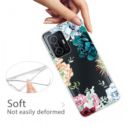 Xiaomi 11T Kirkas akvarelli kukka tapauksessa