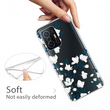 Xiaomi 11T valkoinen kukka tapauksessa