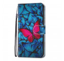 Xiaomi Redmi 10 Butterfly Case sininen tausta