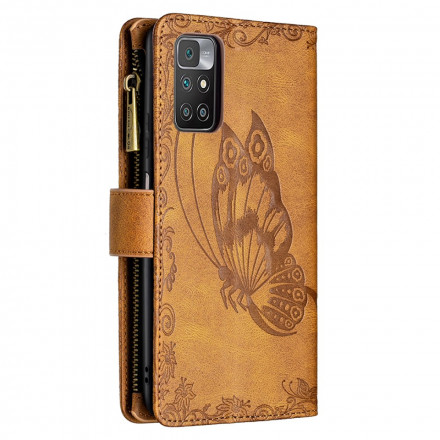 Xiaomi Redmi 10 Barokki Butterfly vetoketju Pocket Case
