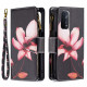 Kotelo Oppo A54 5G / A74 5G vetoketjullinen tasku kukka