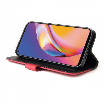 Kotelo Oppo A94 5G keinonahkainen kaksivärinen värillinen