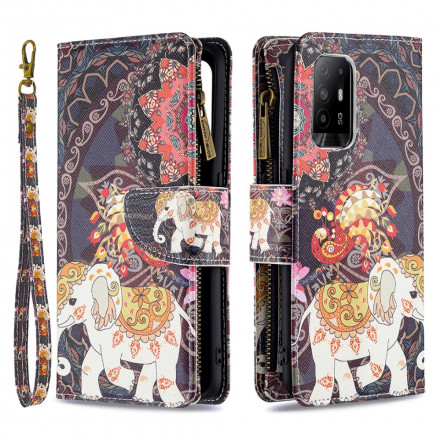 Oppo A94 5G Elephant Zip Pocket Case