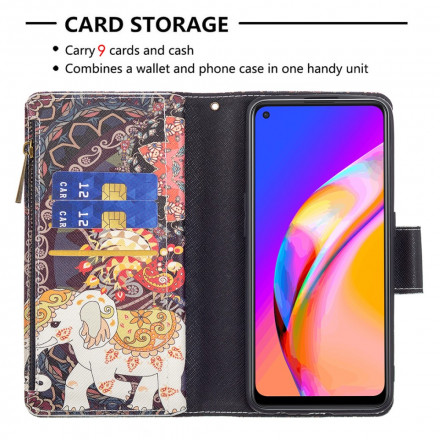 Oppo A94 5G Elephant Zip Pocket Case