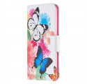 Kotelo Oppo A94 5G Perhoset ja kukat maalattu